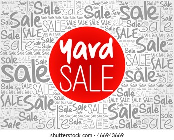 YARD SALE words cloud, business concept background