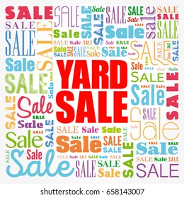 YARD SALE words cloud, business concept background