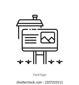 Yard Sign Icon. Outline Style Icon Design Isolated On White Background