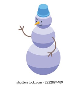 Yard snowman icon isometric vector. Snow winter. Cute man