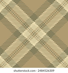 Vector de tela de tartán de jardín, textura textil sin costuras escocesa. Fondo del patrón de cuadros caseros en ámbar y colores claros.