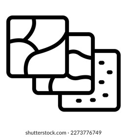 Yard tile icon outline vector. Construction surface. Cement stone