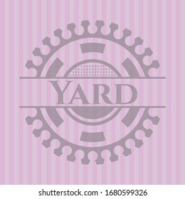 Emblema rosa vintage de yard. Ilustración vectorial. Detallado.