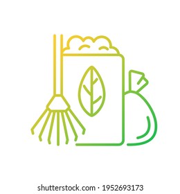 Yard Waste Collection Gradient Linear Vector Icon. Organic Waste From Residential Lawns, Gardens. Grass Clippings. Thin Line Color Symbols. Modern Style Pictogram. Vector Isolated Outline Drawing