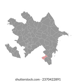 Yardimli district map, administrative division of Azerbaijan.