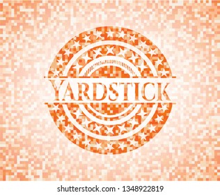 Yardstick abstract orange mosaic emblem