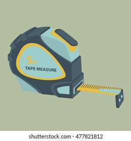 Yardstick building tools. Stylized stock vector Image.