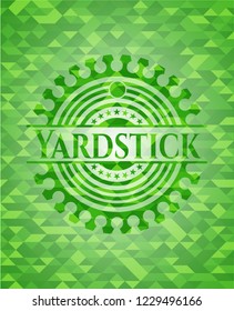 Yardstick green emblem with mosaic ecological style background