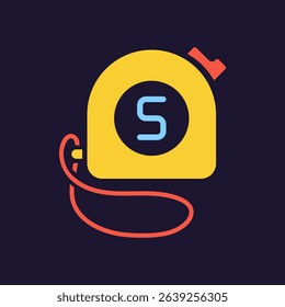 Yardstick icon. Tape-measure. Construction tool. Color vector instrument illustration