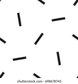Yardstick pattern repeat seamless in black color for any design. Vector geometric illustration