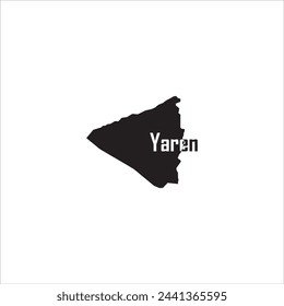 Yaren Nauru map and black lettering design on white background