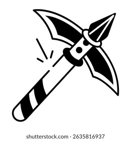 Yari Speer Waffe Symbol in handgezeichnetem Stil
