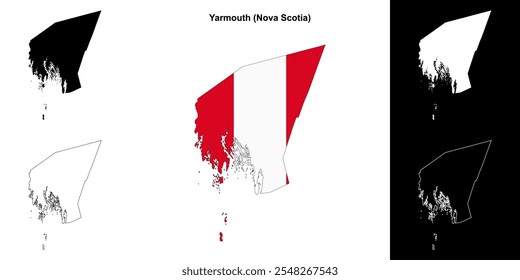 Yarmouth county (Nova Scotia) outline map set