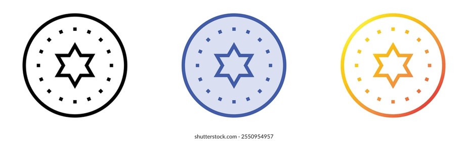 Yarmulke icon. Linear, Blue Fill and Gradient Style Design Isolated On White Background