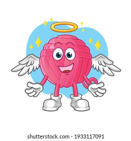 ángel de bola de hilo con vector de alas. personaje de caricatura