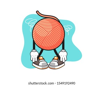 Yarn ball broken spirit cartoon. Mascot Character vector.