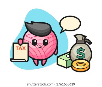Yarn ball cartoon as a accountant