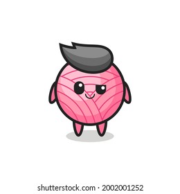 dibujo animado de bola de hilo con una expresión arrogante, diseño de estilo lindo para camiseta, pegatina, elemento logotipo