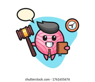 Yarn ball cartoon as a judge
