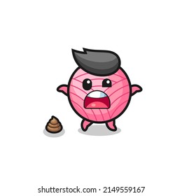 hilatura de bola de tierra sorprendida de conocer poop, diseño lindo