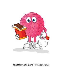 yarn ball eat chocolate mascot. cartoon vector