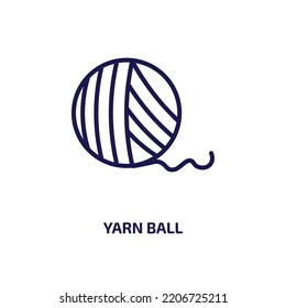 yarn ball icon from activity and hobbies collection. Thin linear yarn ball, wool, craft outline icon isolated on white background. Line vector yarn ball sign, symbol for web and mobile