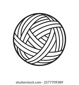 Yarn ball icon. Black line icon, illustration.