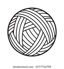 Yarn ball icon. Black line icon, illustration.