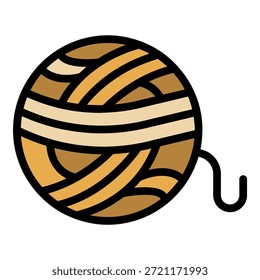 Ícone de bola de fio. Contorno de fio bola vetor ícone cor plana isolado