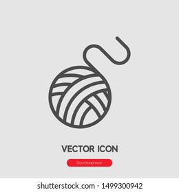 Yarn ball icon vector. Cat toy symbol. Linear style sign for mobile concept and web design. Ball of wool symbol illustration. Pixel vector graphics - Vector.