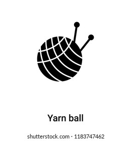 Yarn ball icon vector isolated on white background, logo concept of Yarn ball sign on transparent background, filled black symbol