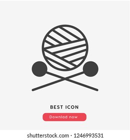 Yarn ball icon vector. Yarn ball symbol. Linear style sign for mobile concept and web design. Yarn ball symbol illustration. Pixel vector graphics - Vector.
