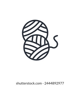 yarn ball icon. vector.Editable stroke.linear style sign for use web design,logo.Symbol illustration.