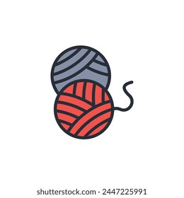 yarn ball icon. vector.Editable stroke.linear style sign for use web design,logo.Symbol illustration.