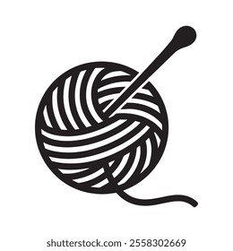 Yarn Ball Icons. Black and White Vector Icons of Thread. Yarn for Knitting Clothes. Pet Toy