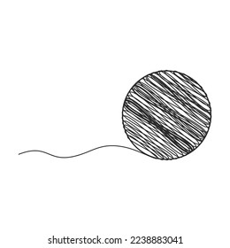 Yarn ball illustration vector flat design template