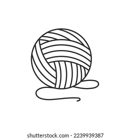 Plantilla de diseño plano vectorial de ilustración de bola de yarn