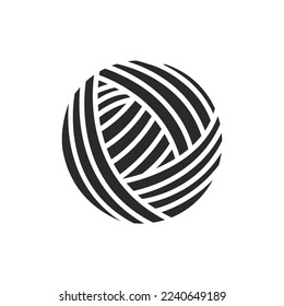 Yarn ball illustration vector flat design template