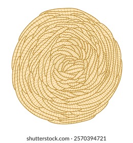 Yarn ball isolated on white - hand drawn vector illustration.