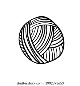 Yarn ball for knitting and crochet in cartoon style. Vector illustration