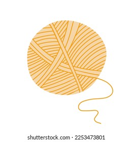 Yarn ball for knitting. Tools for knitwork, handicraft, crocheting, hand-knitting. Female hobby. Vector illustration