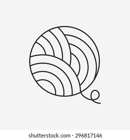Yarn ball line icon