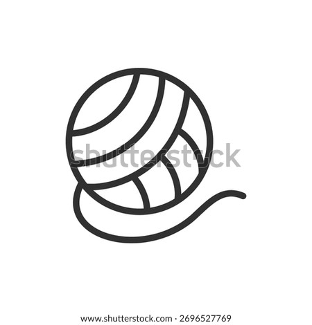 Yarn ball, linear icon. Knitting and handmade craft. Line with editable stroke.