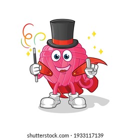 yarn ball magician illustration. character vector