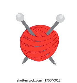 yarn ball and needle