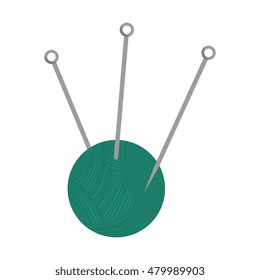 yarn ball with needles