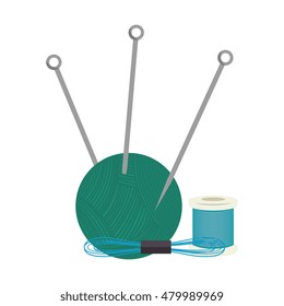 yarn ball with needles