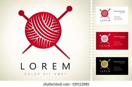 Yarn ball and needles logo