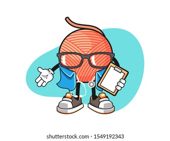 Yarn ball nurse cartoon. Mascot Character vector.