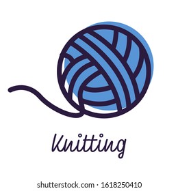 Yarn Ball Outline Icon Knitting Stock Vector (Royalty Free) 1618250410